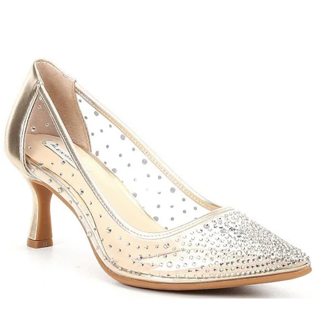 ISO 6.5 Alex Marie Gold Rhinestone Heels